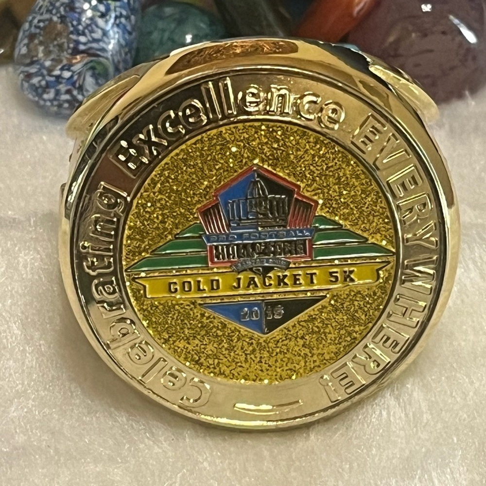 2015 Pro Football Hall Of Fame Gold Jacket 5K Memorial Ring